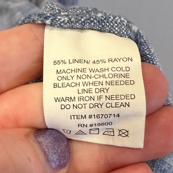 Tiered Linen Blend Dress (M) - Picture 4 of 5